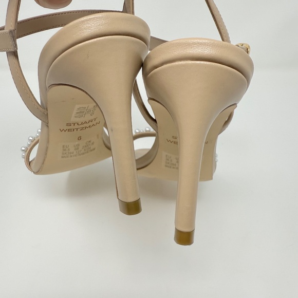 New Stuart Weitzman Dancer Pearl Sandal Nude Sz 6 - Picture 6 of 12